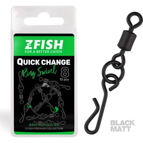 'ZFISH Quick Change Ring Swivel Matt rozmiar 8