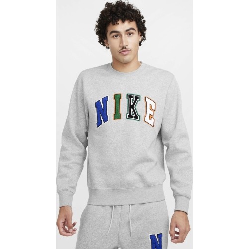 Bluza męska Nike Club Bb Crew Letters, szara FZ0879 063