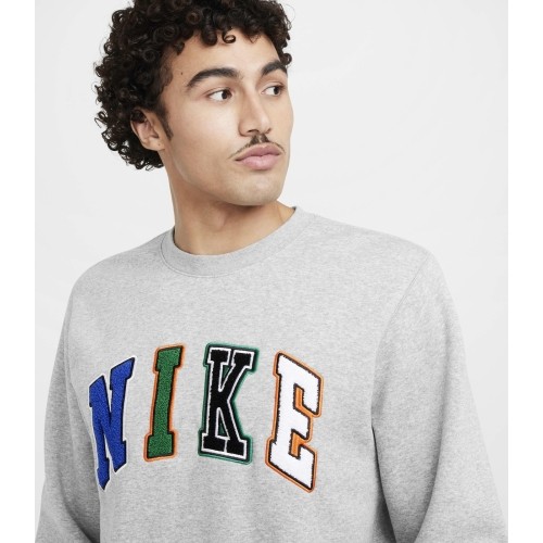 Bluza męska Nike Club Bb Crew Letters, szara FZ0879 063