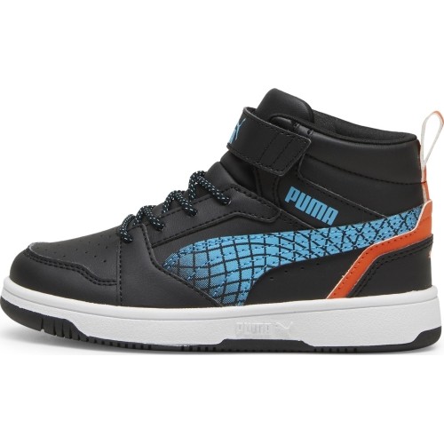 Buty dziecięce Puma Rebound V6 Mid Jr Black Blue White 397946 02