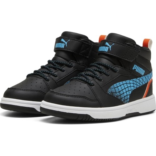 Buty dziecięce Puma Rebound V6 Mid Jr Black Blue White 397946 02