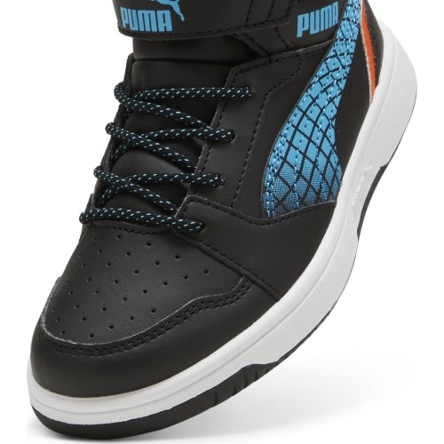 Buty dziecięce Puma Rebound V6 Mid Jr Black Blue White 397946 02