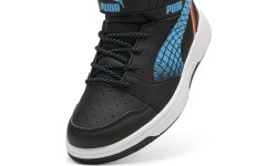 Buty dziecięce Puma Rebound V6 Mid Jr Black Blue White 397946 02