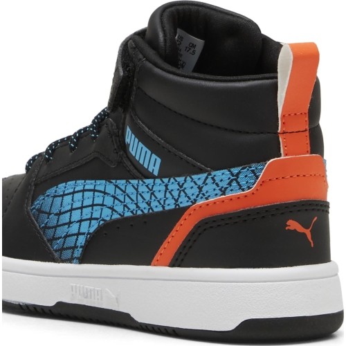 Buty dziecięce Puma Rebound V6 Mid Jr Black Blue White 397946 02