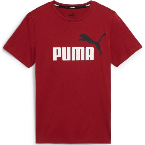 Koszulka młodzieżowa Puma Ess+ 2 Col Logo Tee Bordeaux 586985 14