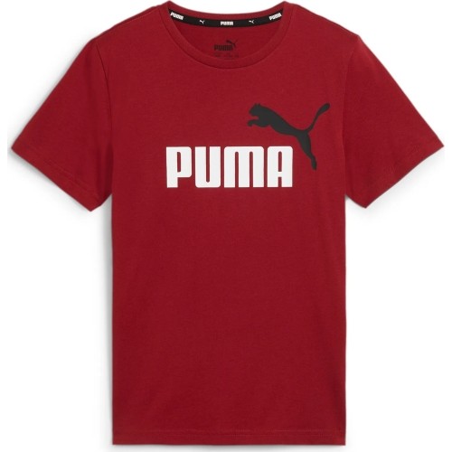 Koszulka młodzieżowa Puma Ess+ 2 Col Logo Tee Bordeaux 586985 14