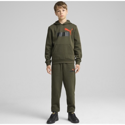 Spodnie młodzieżowe Puma Ess + 2 Col Logo Pants Fl khaki 586988 77
