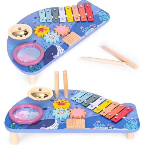 Stolik muzyczny z instrumentami, motyw morski, ECOTOYS