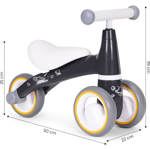 Rowerek biegowy dla dzieci bezpieczna konstrukcja koła EVA "Kosmiczny" ECOTOYS