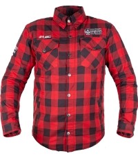 Koszulka motocyklowa W-TEC Black Heart Rattlesneak - červeno-černá kostkovaná