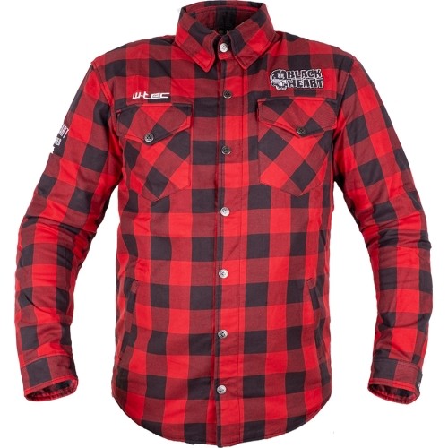 Koszulka motocyklowa W-TEC Black Heart Rattlesneak - červeno-černá kostkovaná