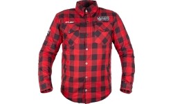Koszulka motocyklowa W-TEC Black Heart Rattlesneak - červeno-černá kostkovaná