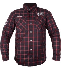 Koszulka motocyklowa W-TEC Black Heart Rattlesneak - černá s červeným pruhem