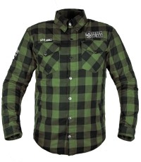 Koszulka motocyklowa W-TEC Black Heart Rattlesneak - Zeleno-černá kostkovaná