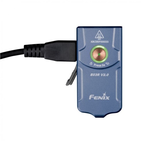 Latarka LED Fenix E03R V2.0, niebieska