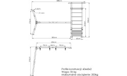 Huśtawka 2-stanowiskowa na łożyskach (dostawka do drabinki) PREMIUM MO-018 - Marbo Sport