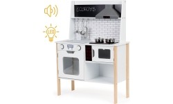 Drewniana kuchnia dla dzieci z dźwiękami i światłami ECOTOYS
