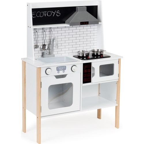 Drewniana kuchnia dla dzieci z dźwiękami i światłami ECOTOYS