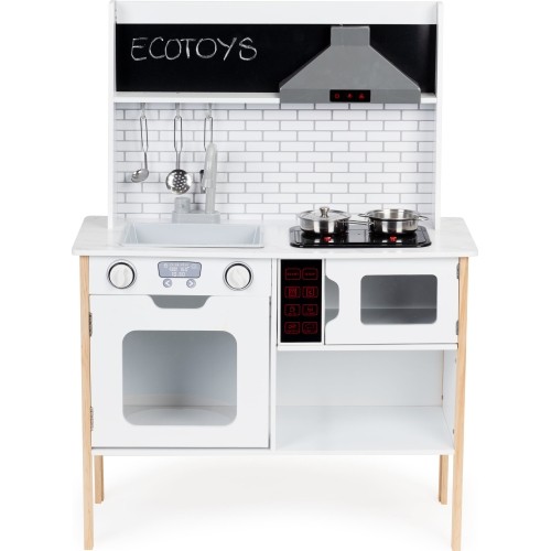 Drewniana kuchnia dla dzieci z dźwiękami i światłami ECOTOYS
