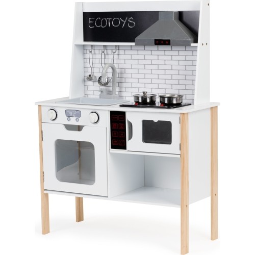 Drewniana kuchnia dla dzieci z dźwiękami i światłami ECOTOYS