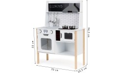 Drewniana kuchnia dla dzieci z dźwiękami i światłami ECOTOYS