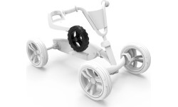 Koło 9x2 Cross - czarny/czarny tył lewy