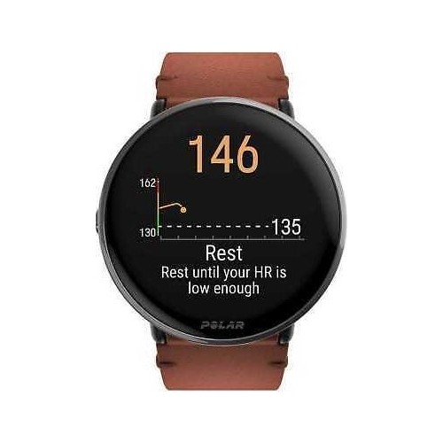 Polar Ignite 3 Tytanowy Inteligentny zegarek fitness ze skórzanym paskiem - Black/Bronze