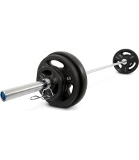 Zestaw talerzy olimpijskich Pivot Fitness PVT-80 Pro - chromowany drążek