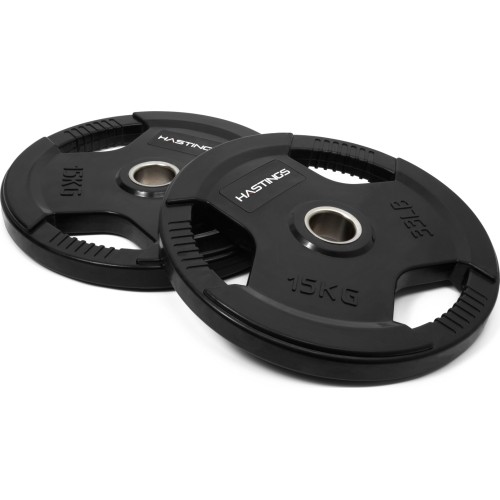 Zestaw gumowanych talerzy olimpijskich Hastings Tri-Grip 15 kg