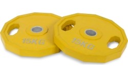 Zestaw gumowych talerzy olimpijskich 15 kg