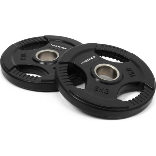 Zestaw gumowanych olimpijskich obciążeń Hastings Tri-Grip, 5 kg