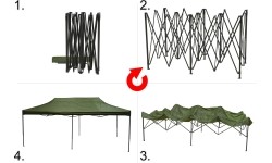 Namiot imprezowy nożycowy 3x6m zielony WODOODPORNY