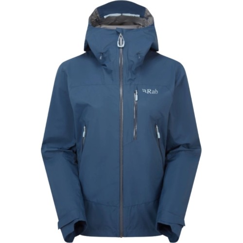 Damska kurtka przeciwdeszczowa Rab Downpour Mountain Jacket Wmns - Tamsiai mėlyna