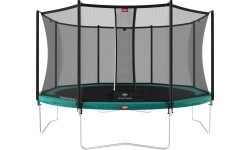 Trampolina ogorodowa BERG Favorit Regular z siatką Comfort - 330 cm, zielona
