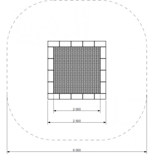 Trampolina Inter-Play Pako 250 WP, kwadratowa, ziemna