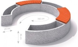 Zestaw betonowych donic z ławką Inter-Play 02