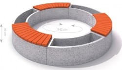 Zestaw betonowych donic z ławką Inter-Play 03