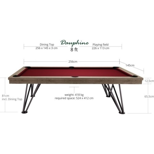 Stół bilardowy Dynamic Dauphine, 8 ft