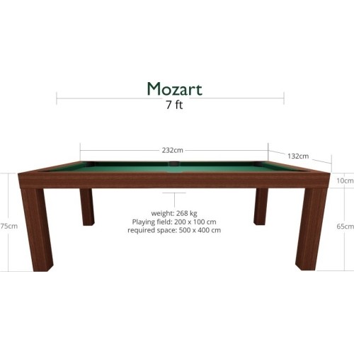 Stół bilardowy Dynamic Mozart - mahoń, 7 stóp