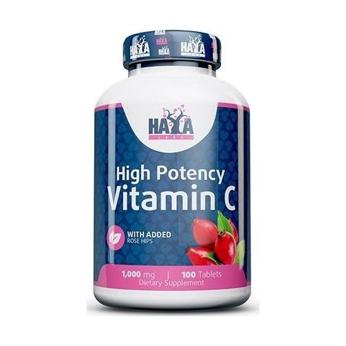 Haya Labs High Potency Vitamin C with Rose Hips 100 tab.