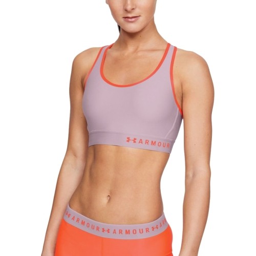 Biustonosz Stanik sportowy Under Armour Mid Keyhole  -  Szary/Pomarańczowy