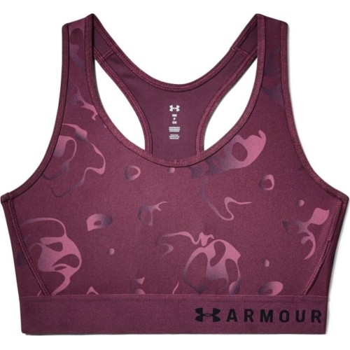 Damski biustonosz sportowy Under Armour Mid Keyhole Print - Level Purple