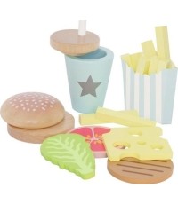 Drewniany zestaw burgera JaBaDaBaDo Burger Meal