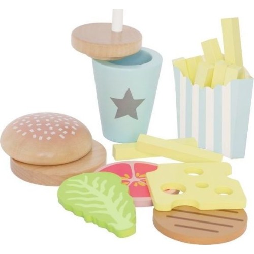 Drewniany zestaw burgera JaBaDaBaDo Burger Meal