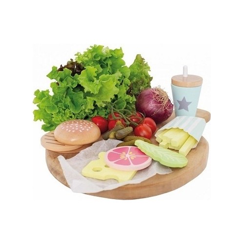 Drewniany zestaw burgera JaBaDaBaDo Burger Meal