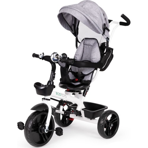 Rowerek Wózek trójkołowy dla małych dzieci z obracanym siedzeniem 360° Eco Toys - niebieski