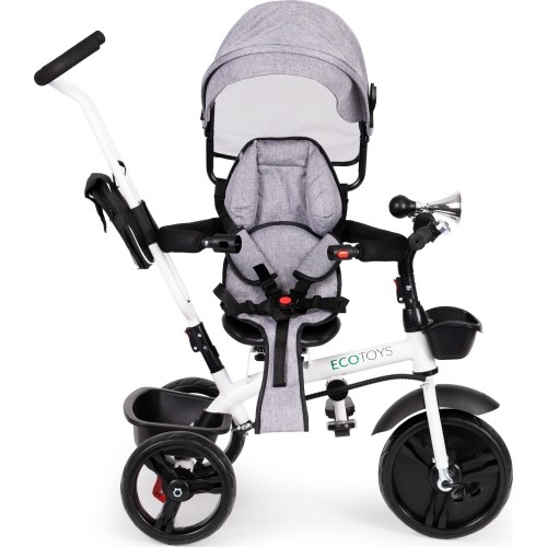 Rowerek Wózek trójkołowy dla małych dzieci z obracanym siedzeniem 360° Eco Toys - niebieski