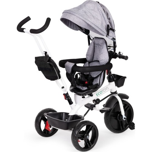 Rowerek Wózek trójkołowy dla małych dzieci z obracanym siedzeniem 360° Eco Toys - niebieski