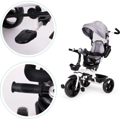 Rowerek Wózek trójkołowy dla małych dzieci z obracanym siedzeniem 360° Eco Toys - niebieski