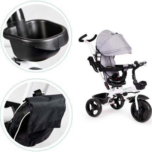 Rowerek Wózek trójkołowy dla małych dzieci z obracanym siedzeniem 360° Eco Toys - niebieski